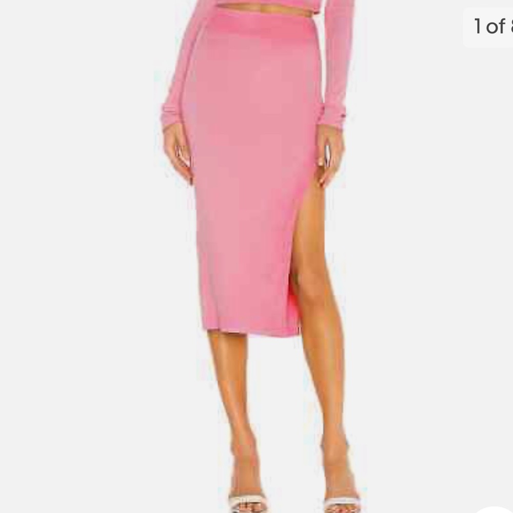 Light pink Cotton Citizen slit skirt